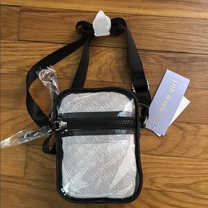Madden Girl clear with black Crossbody Bag with Adjustable Strap